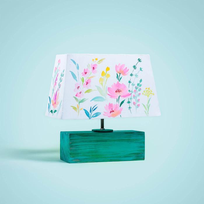 Handpainted Rectangular Empire Lamp - Zwende