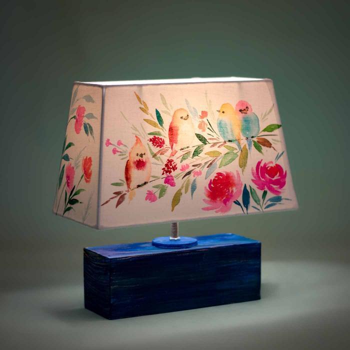 Handpainted Rectangular Empire Lamp