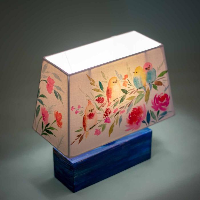 Handpainted Rectangular Empire Lamp