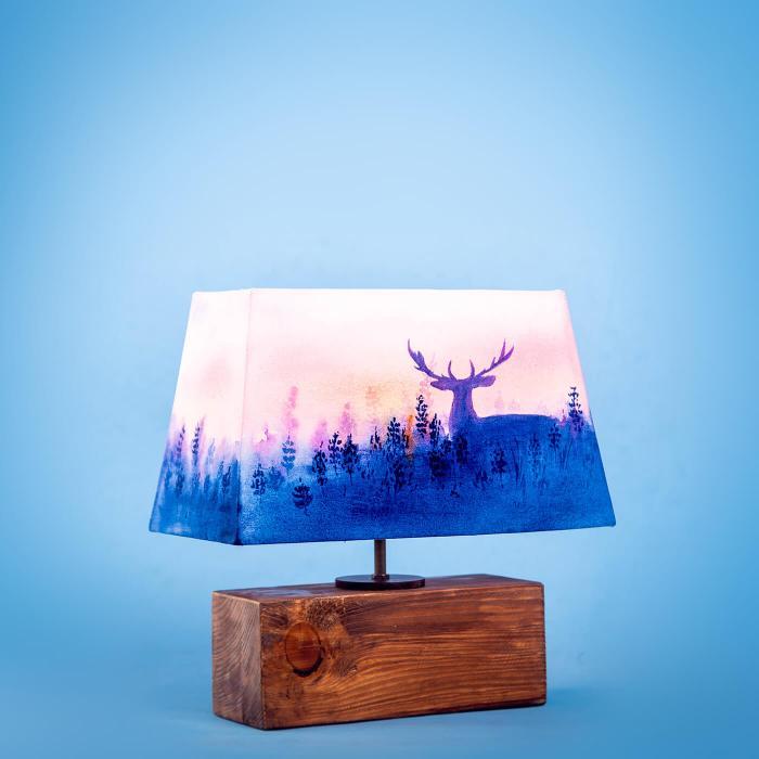 Handpainted Rectangular Empire Lamp