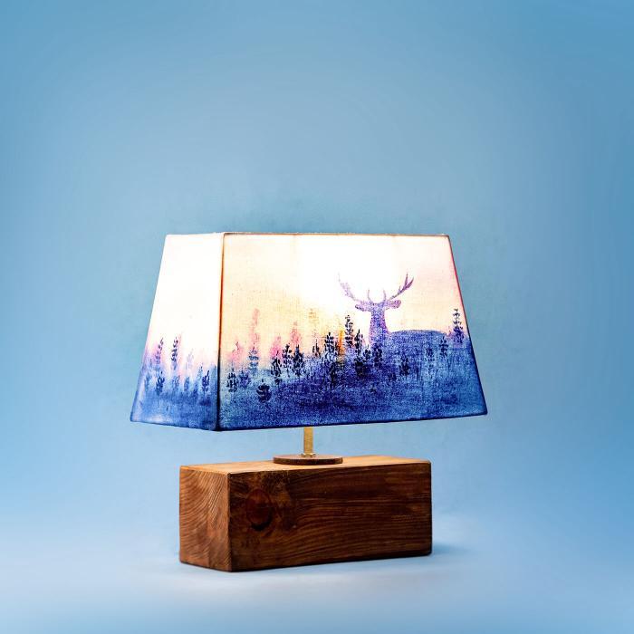 Handpainted Rectangular Empire Lamp