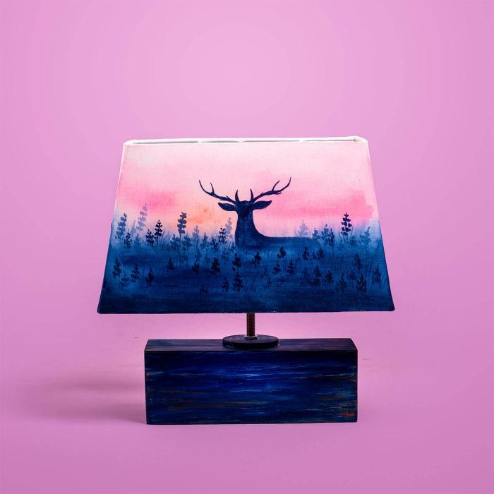 Handpainted Rectangular Empire Lamp