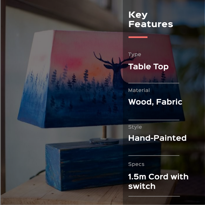 Handpainted Rectangular Empire Lamp