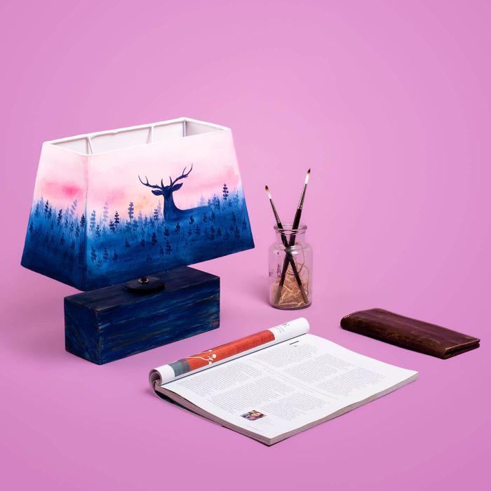 Handpainted Rectangular Empire Lamp