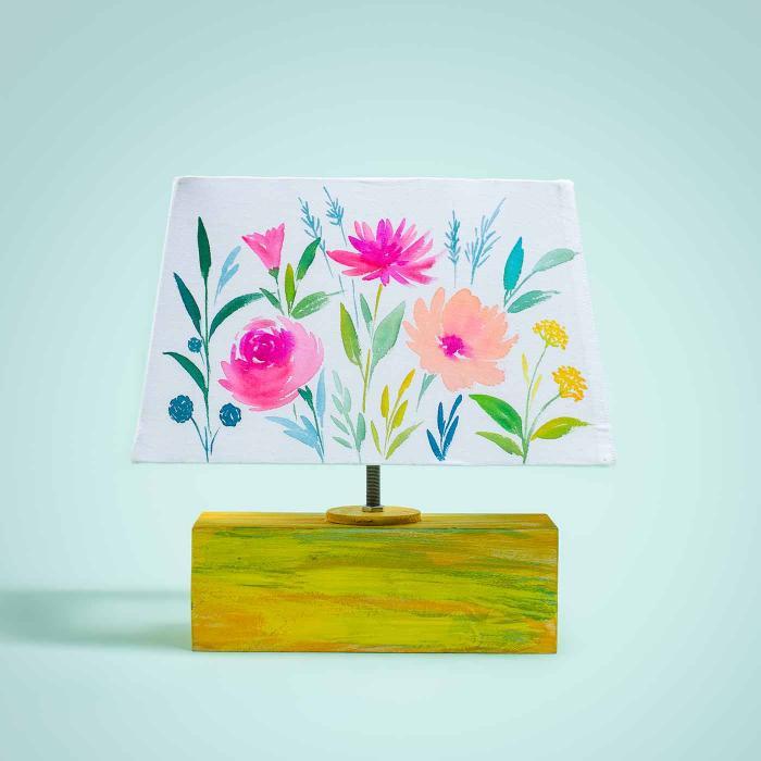 Handpainted Rectangular Empire Lamp