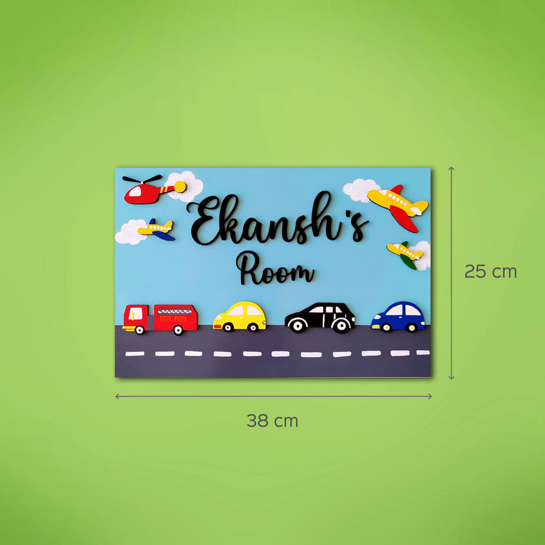 Car Themed Nameboard for Kids