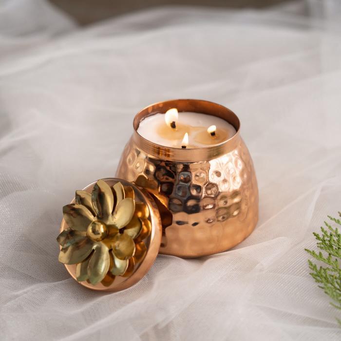 Rose Gold Multi-wick Handi Scented Candle - Patchouli and Cedarwood