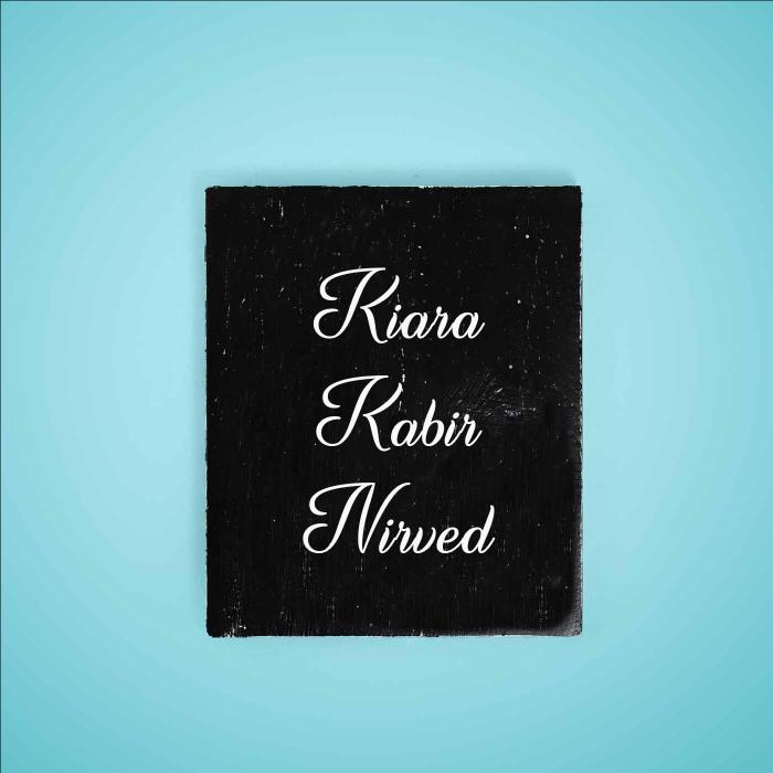 Vertical Rectangle Name Plate Three Names - Front View with Name Personalization