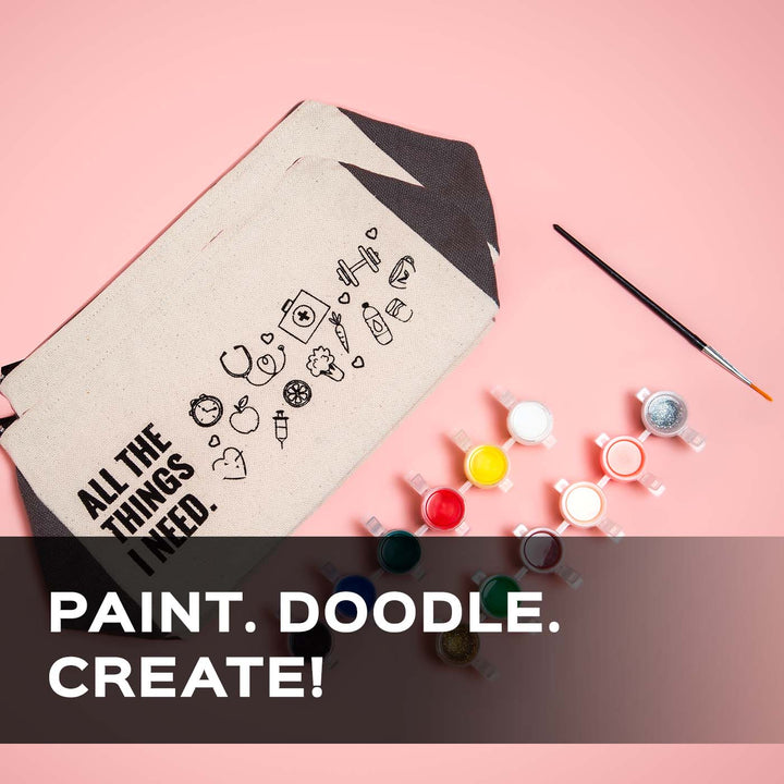 Eco-Friendly Fabric Painting - Set of 2 Pouches - DIY Kit - Zwende