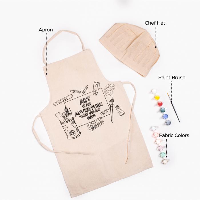 Eco-Friendly Fabric Painting - Apron & Chef's Hat - All Inclusive DIY Kit