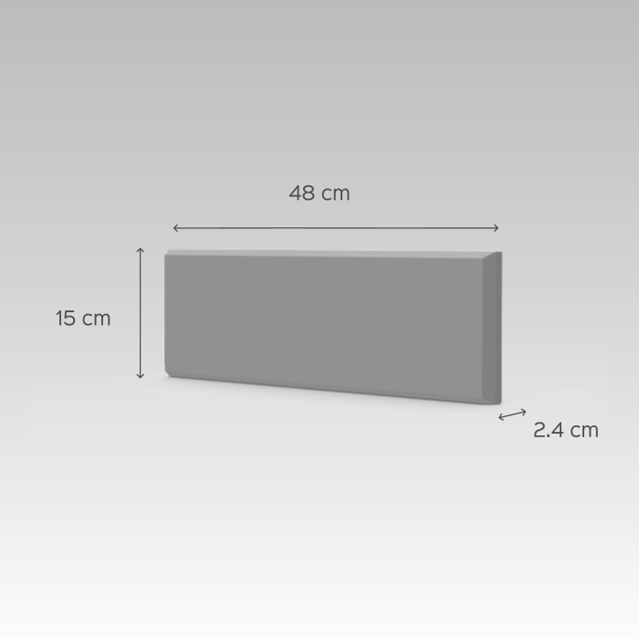 Small Horizontal Rectangle Name Plate Single Name - Dimension Chart with Measurements