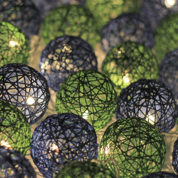 Handcrafted Yarn Spherical Fairy Light Hangings - Zwende