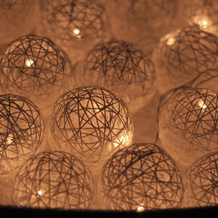 Handcrafted Yarn Spherical Fairy Light Hangings - Zwende