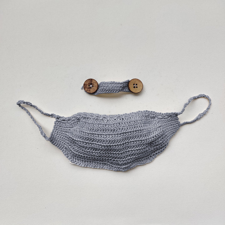 Grey Crochet Mask