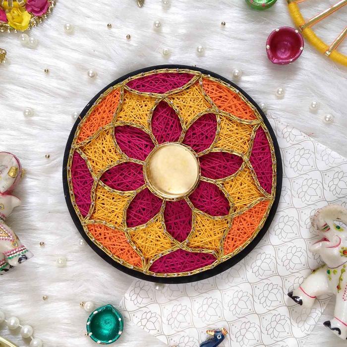 String Art Diya - Floral Circle