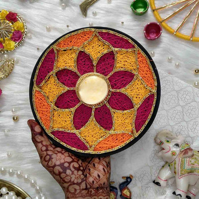 String Art Diya - Floral Circle