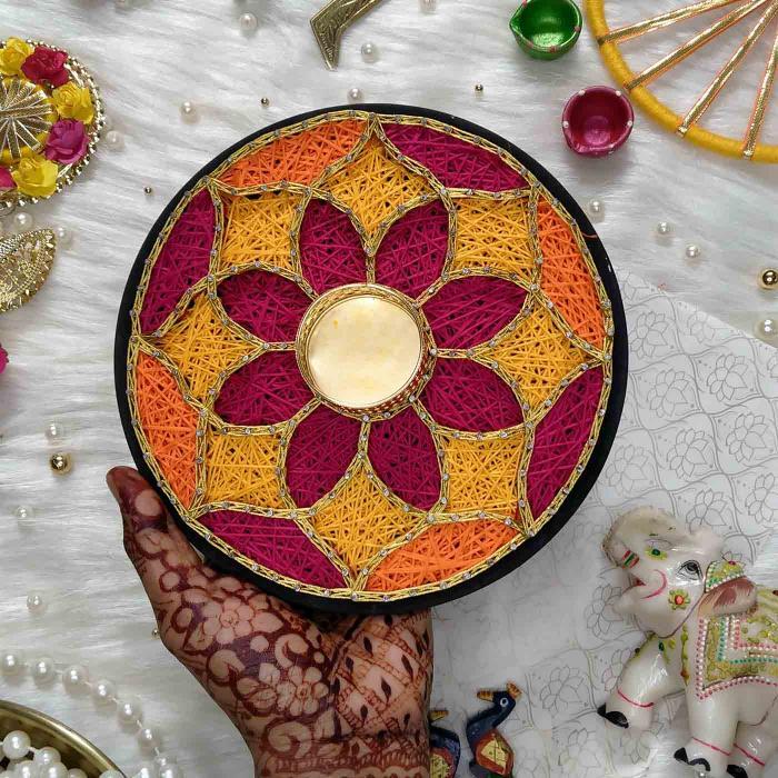 String Art Diya - Floral Circle