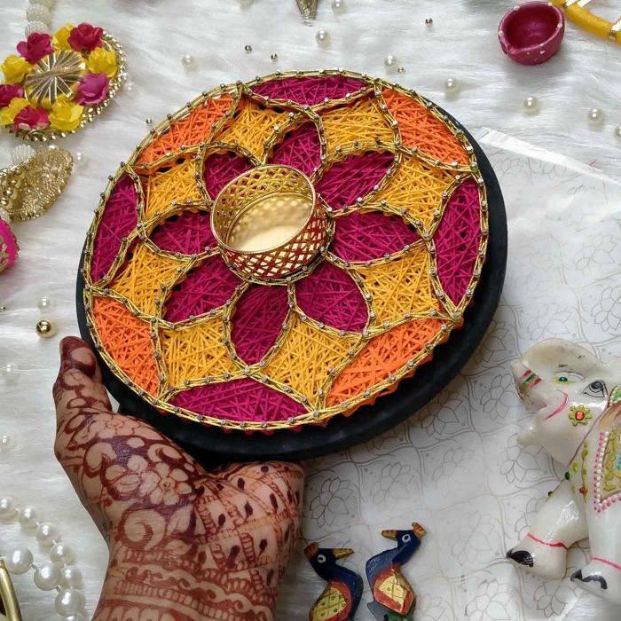String Art Diya - Floral Circle