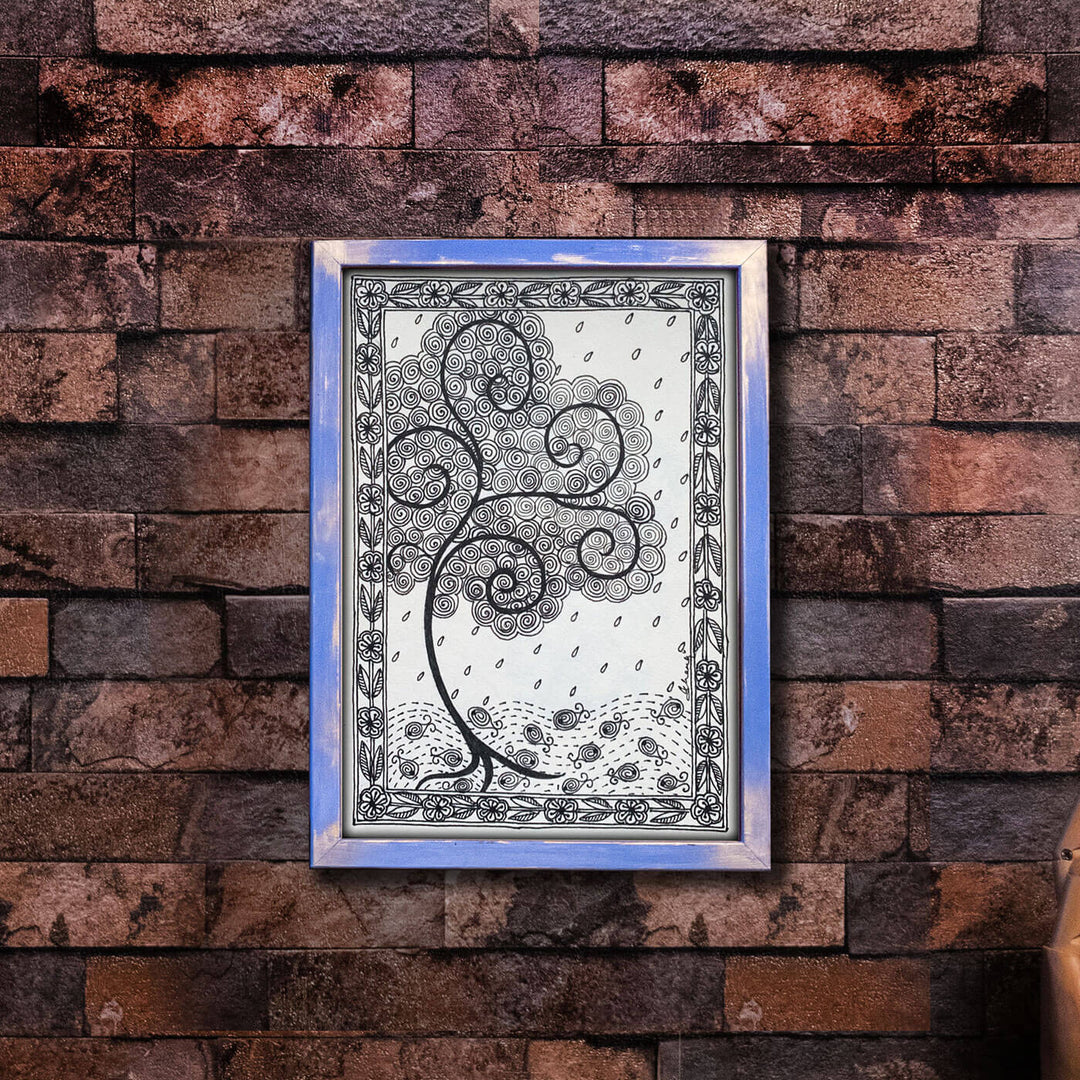 A5 Madhubani Wall Painting - Tree