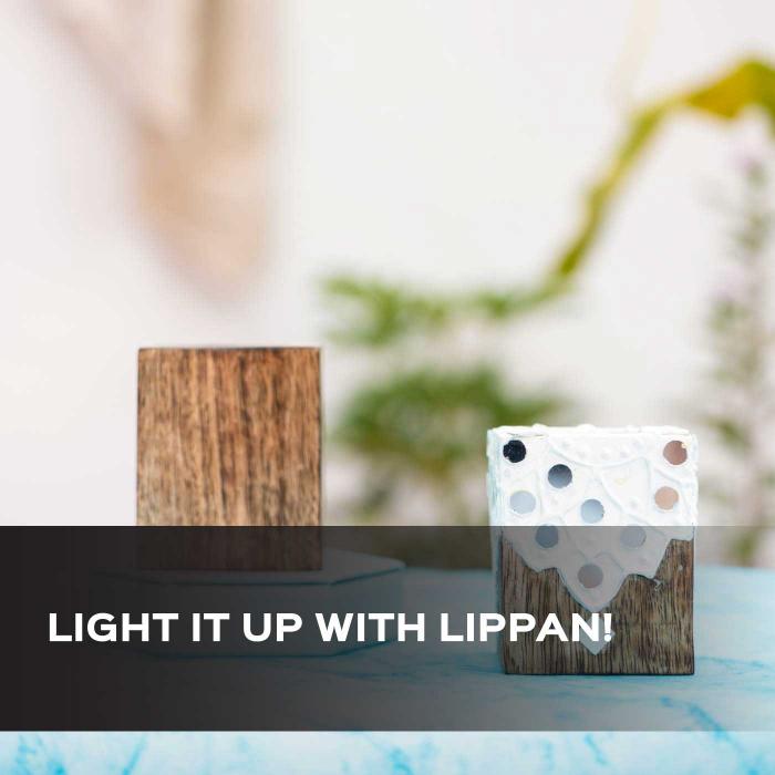Lippan Art Wooden Tealight Holder DIY Kit - (Set of 2)