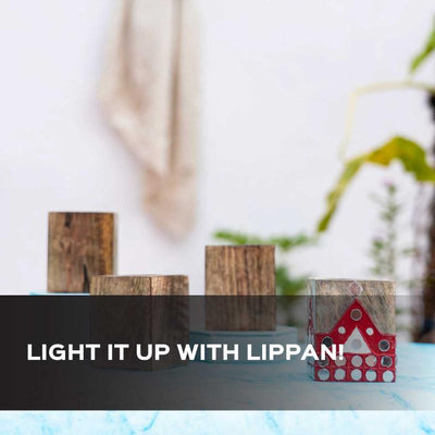 Lippan Art Wooden Tealight Holder DIY Kit - (Set of 4)