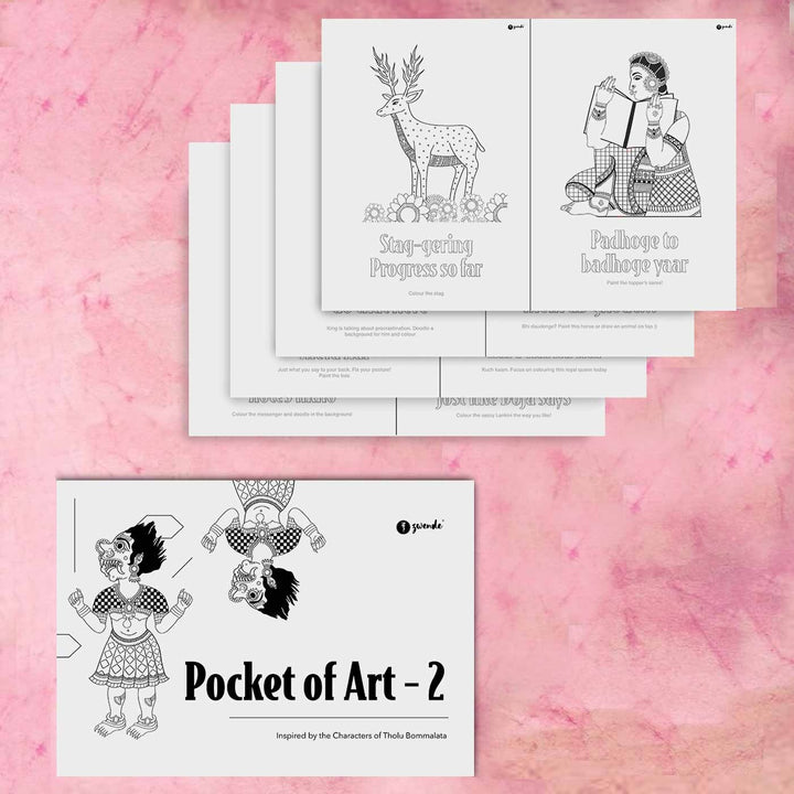 Pocket of Quirky Art 2 - Printable Coloring Sheets - Tholu Bommalatta