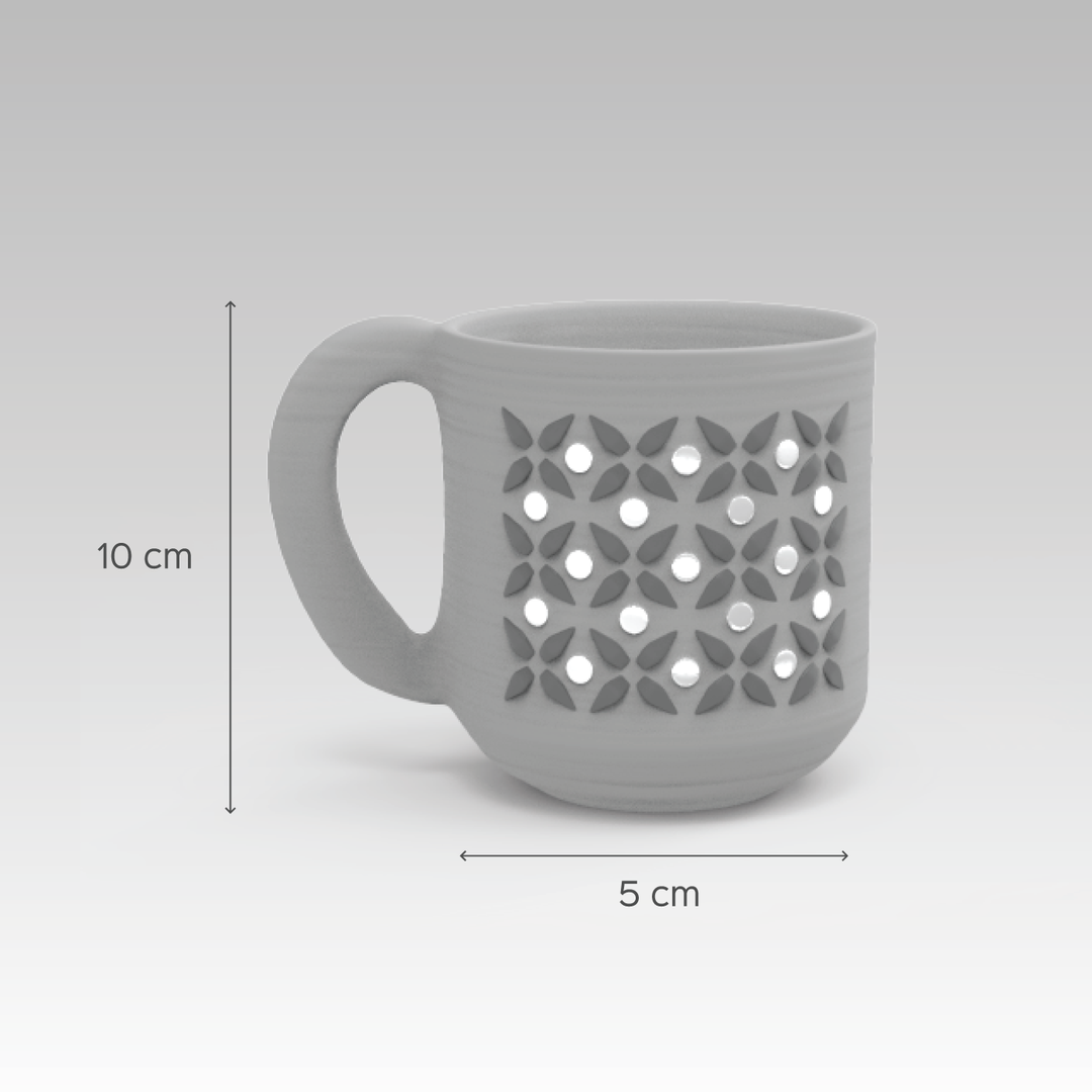 Terracotta Mug with Mirror Artwork
