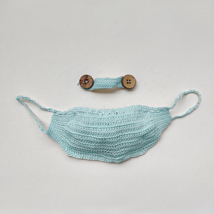 Turquoise Crochet Mask