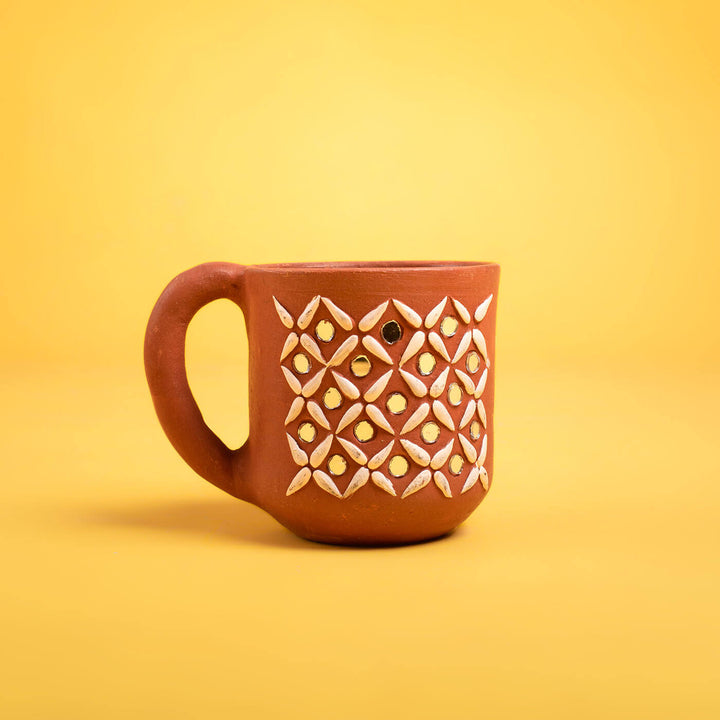Terracotta Mug with Mirror Artwork