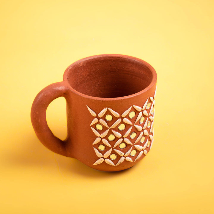 Terracotta Mug with Mirror Artwork