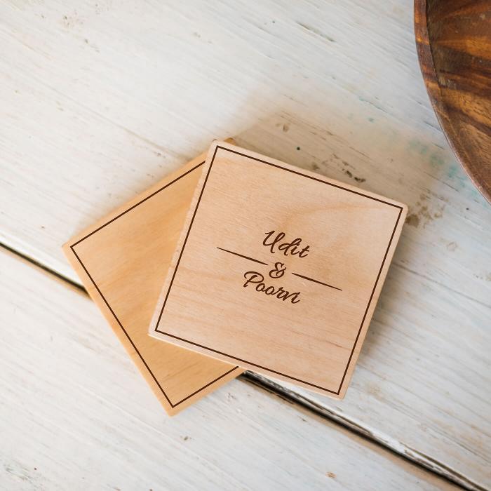 Laser Etched Coasters for Couples -  (Set of 4)