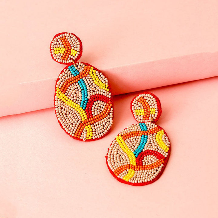 Hand Embroidered Vintage Boho Sequin Earrings