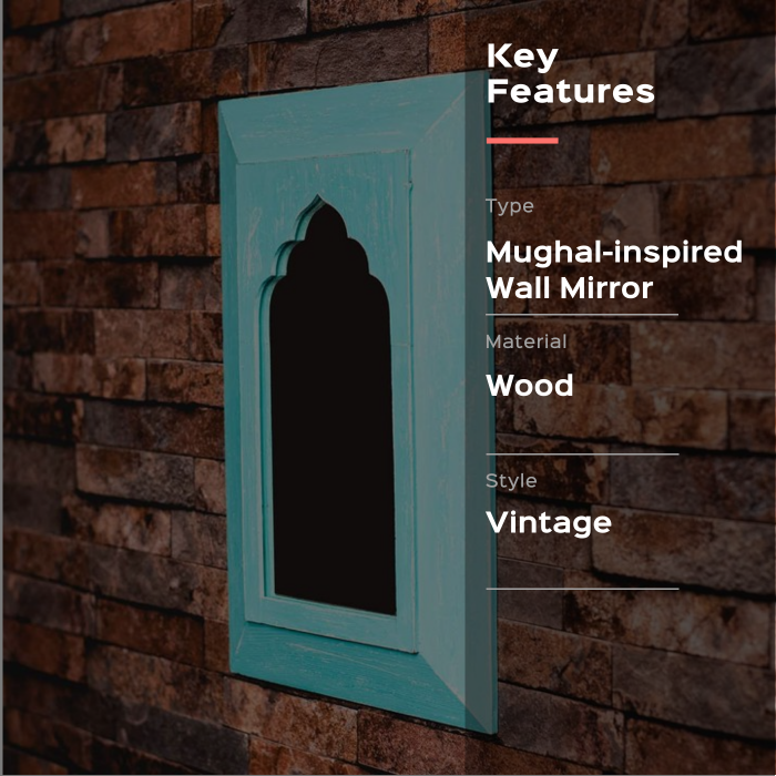 Vintage Medium Mughal Styled Mirror - Zwende