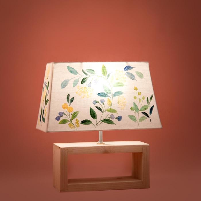 Handpainted Rectangular Empire Lamp