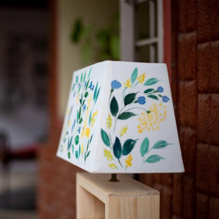 Handpainted Rectangular Empire Lamp