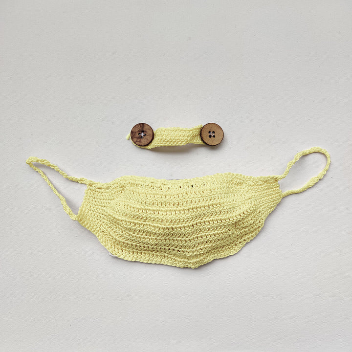Yellow Crochet Mask - Zwende
