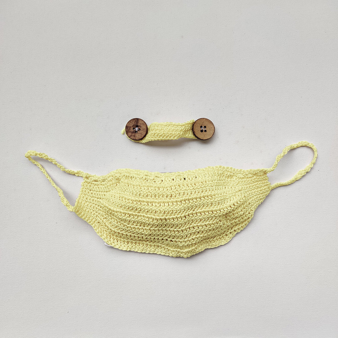 Yellow Crochet Mask