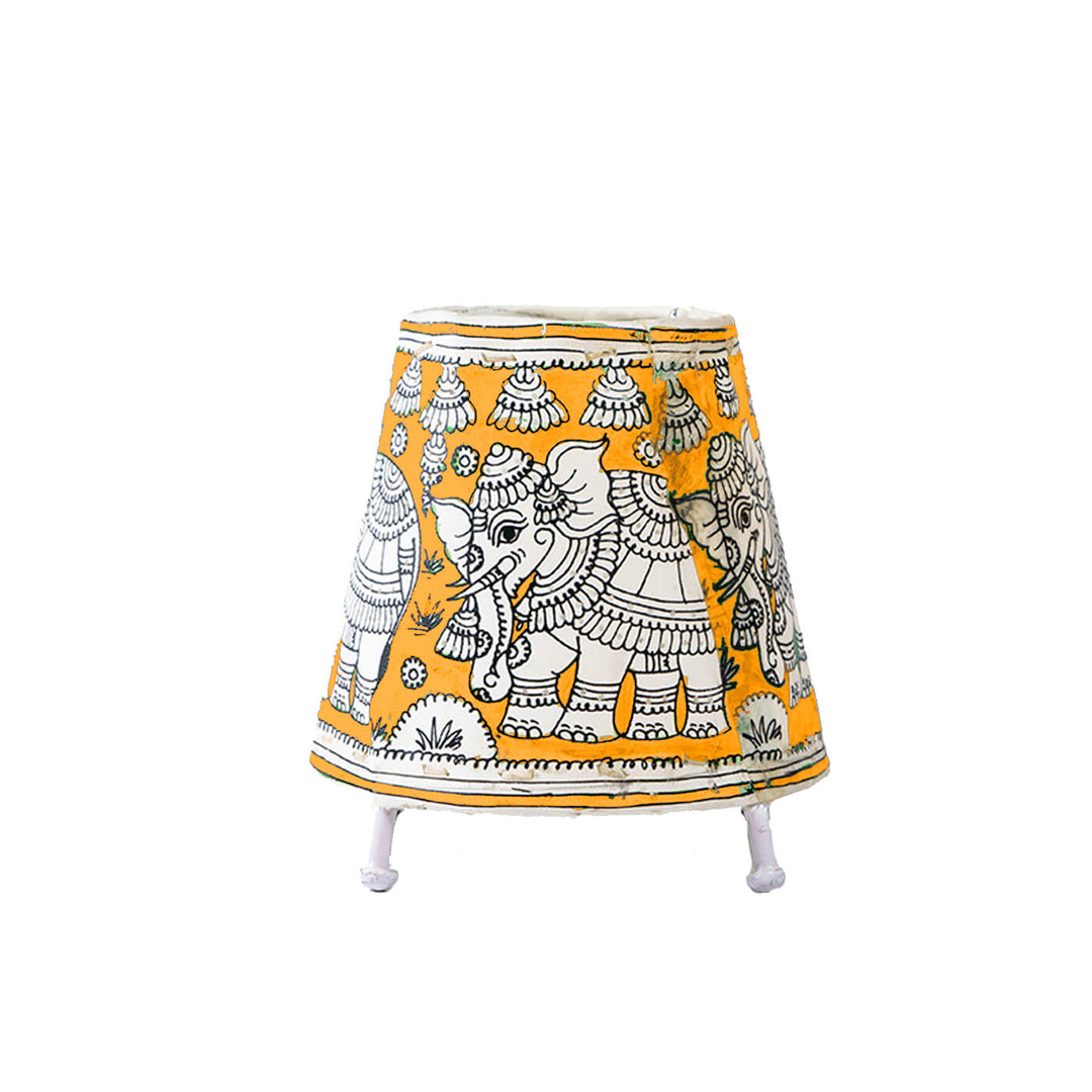 Elephant Hand Painted Tholu Bommalata Mini Lamp | 6 inches